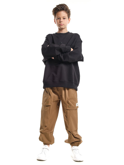 Джоггеры карго брюки унисекс 33-67077 черный - Mini maxi фото 25