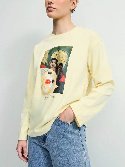 Прямой лонгслив с принтом / Zarina фото 7