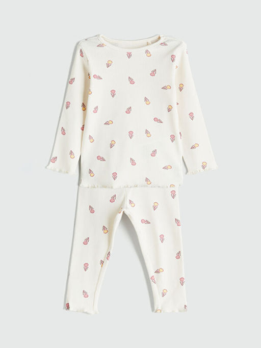 ?i?ekli K?z Bebek Pijama Tak?m?