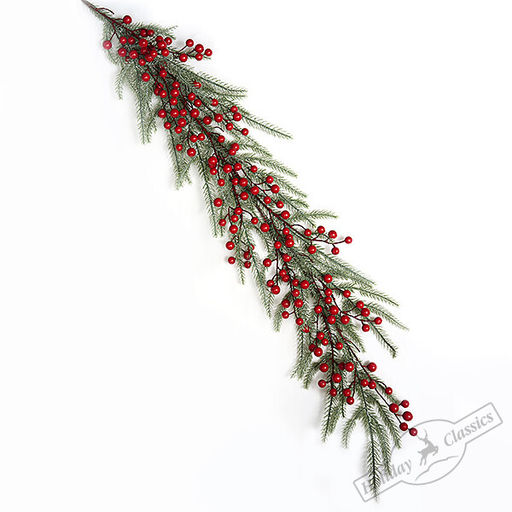 Гирлянда еловая с красными ягодами, 110 см