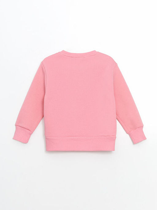 Bisiklet Yaka Bask?l? K?z ?ocuk Sweatshirt