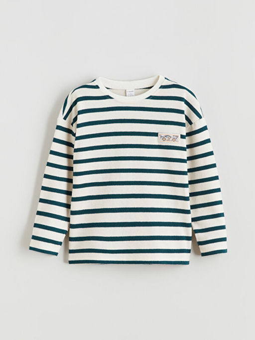 Bisiklet Yaka ?izgili Erkek ?ocuk Ti??rt