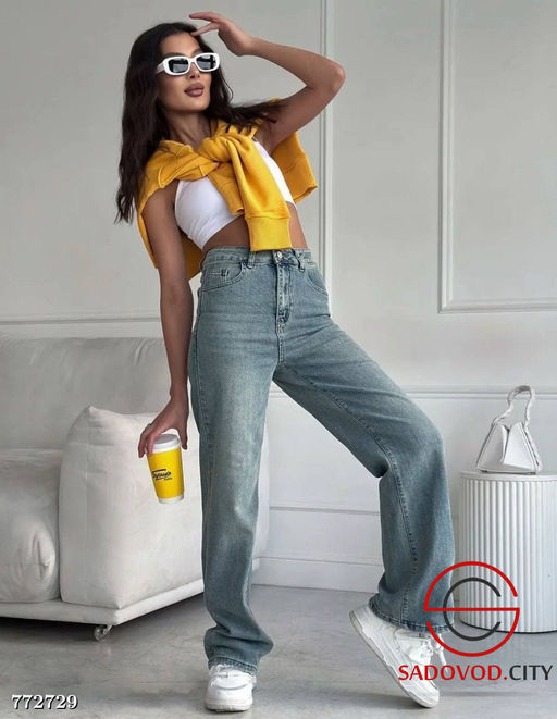 Женские прямые джинсы трубы - Bruno фото 3