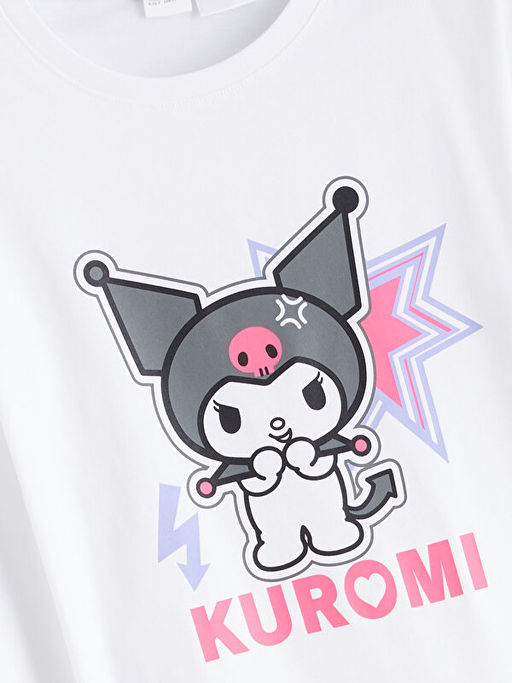 Bisiklet Yaka Kuromi Bask?l? K?z ?ocuk Pijama Tak?m?