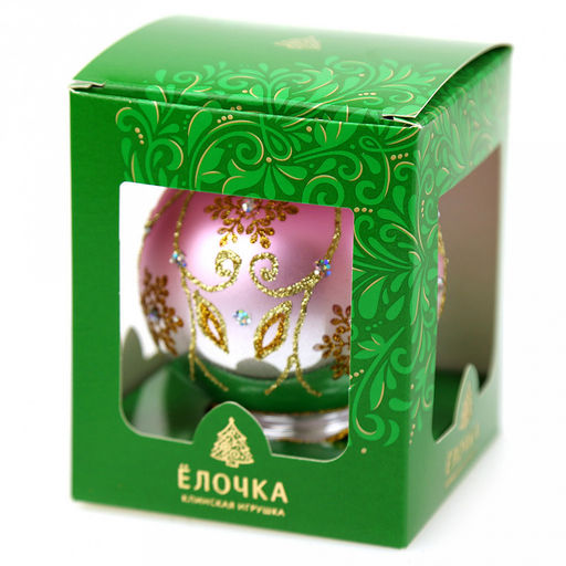 Елочная игрушка шар стеклянная Эхо д7,5см, юбка-колокольчик, ручная художественная роспись, подарочная упаковка (Россия) - Домашняя мода фото 4