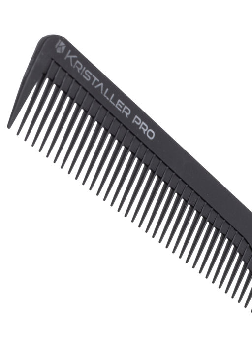 Kristaller Профессиональный гребень для волос комбинированный 980, карбон, черный, 18,5 см  фото 3