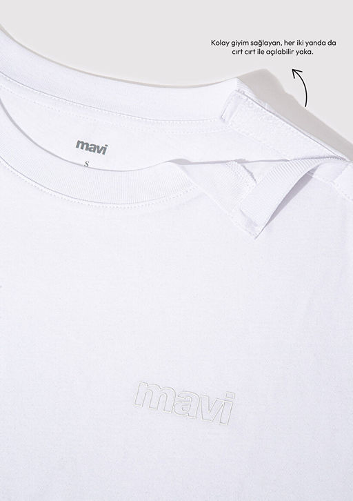 Mavi Logo Bask?l? Beyaz Basic Kad?n Tisort  фото 4