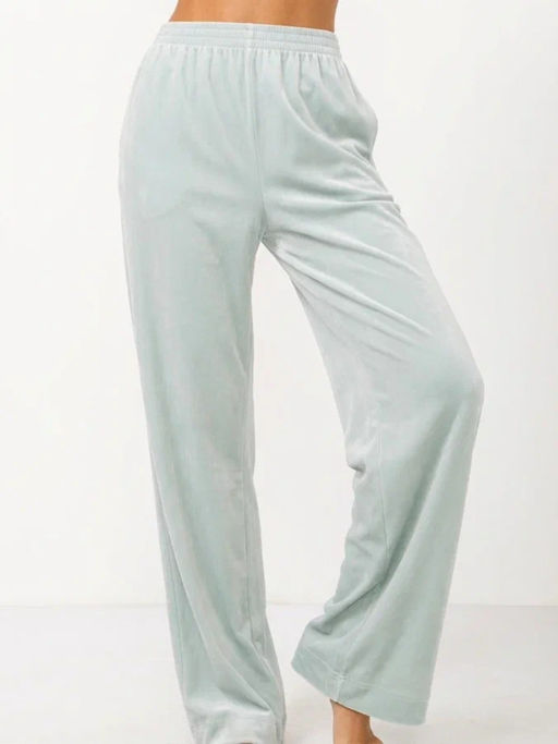 Пижама Кимоно+брюки из велюра OD-836-2 серо-зеленый