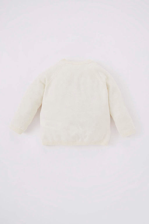 Кардиган с круглым вырезом и цветочным принтом для маленьких девочек - Defacto фото 5