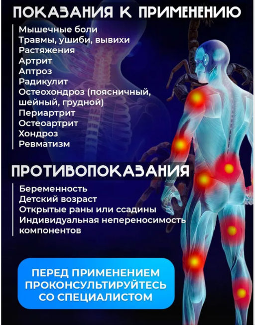 Обезболивающий, согревающий пластырь для спины, суставов и мышц 5 ядов