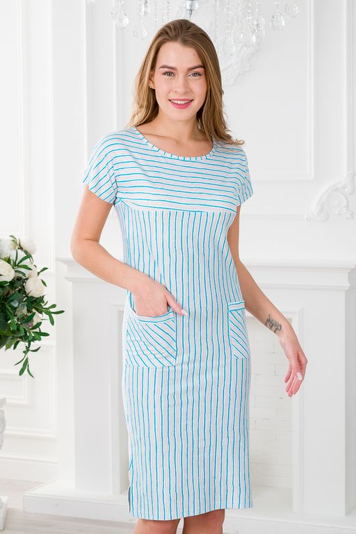 Туника женская из кулирки Альбертина бирюзовый - Амадэль фото 25