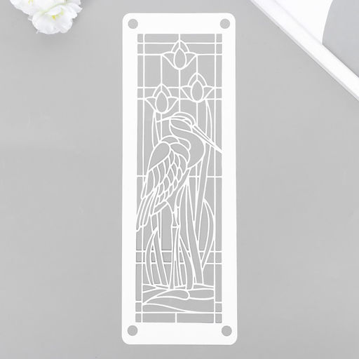 Пластиковый трафарет для творчества «Витраж. Птица», шаблон, 11×32 см