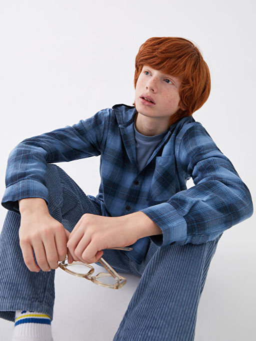 Rahat Kal?p Kap??onlu Gabardin Erkek ?ocuk G?mlek - Waikiki фото 3