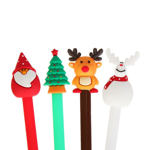 Цена за 48 шт. Ручка - прикол гелевая Calligrata Новый год, неавтоматическая, чёрные чернила, 0.38 мм, штрихкод на штуке, подарочная, МИКС фото 6