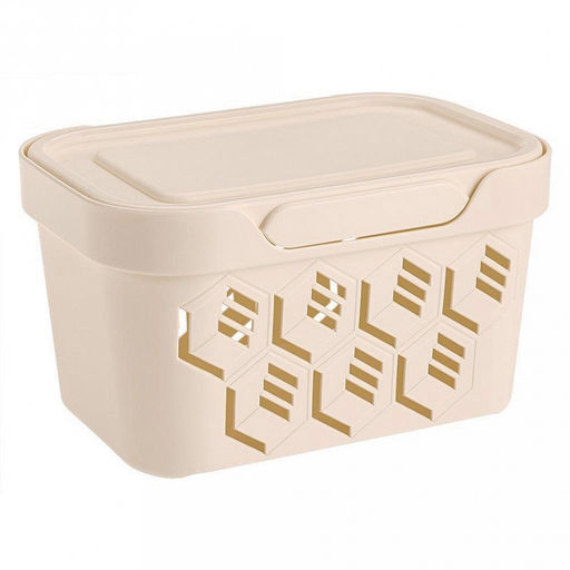 Контейнер-ящик хозяйственный для хранения пластмассовый Deluxe 1,9л, 19х13х11см, бежевый, Econova (Россия) - Домашняя Мода фото 5