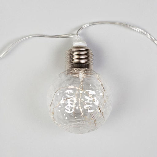 Гирлянда Нить 3 м с насадками Лампочки шары, IP20, прозрачная нить, 80 LED, свечение тёплое белое, 8 режимов, 220 В - Luazon lighting фото 5