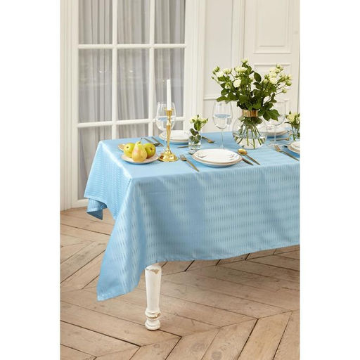 Скатерть Этель Shine 150*180 +/-3см, цв.серо-синий, пл. 192 г/м2, хл с ВГМО  фото 6