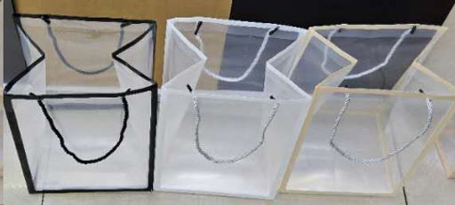 Пакет подарочный 30х20х16 см прозрачный с ручками / 904-72 /уп 10/500/пластик