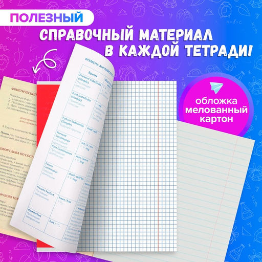 Тетради предметные Calligrata «Фото», 10 предметов, 48 листов, со справочным материалом, обложка из мелованного картона