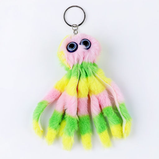 Брелок для ключей на кольце «Пушистик. Осьминог», мягкий, 11 см, МИКС