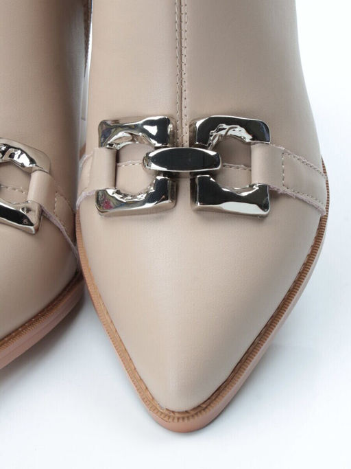 01-PCT167-3 BEIGE Ботинки демисезонные женские (натуральная кожа, байка)