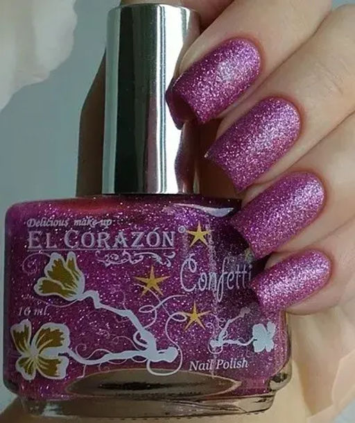 El Corazon Лак Confetti 508a сиреневый насыщенный