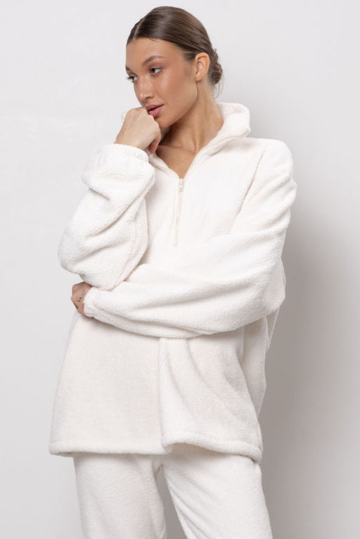 Джемпер унисекс из теплой плюшевой ткани 6711U-30150.1H-121 - Almando melado фото 3