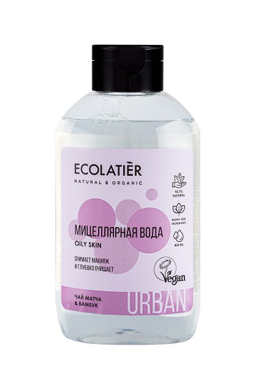 Ecolatier URBAN Вода мицеллярная д/снятия макияжа Чай матча&Бамбук 400мл