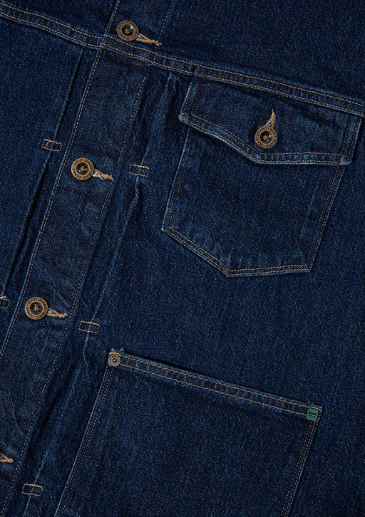 Willy Regenerative Koyu Mavi Denim Jean Ceket  фото 10