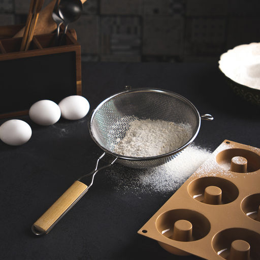 _Сито метал с ободом и ручкой 21см, двойная сеть, MLD-6-21 (886-051)