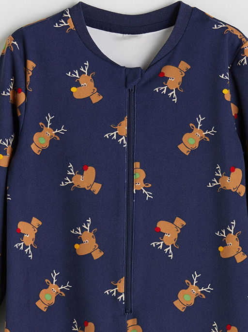 Bisiklet Yaka Bask?l? Erkek ?ocuk Tulum