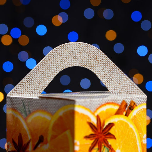 Цена за 5 шт. Подарочная коробка Апельсинки , четырехгранка большая 10 х10 х18 см - Simaland фото 5