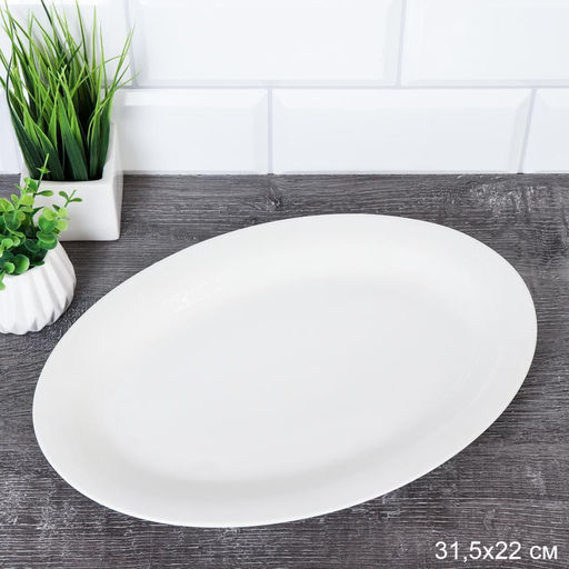 Блюдо овальное 32х22 см / HF-40 /уп 17/ белое