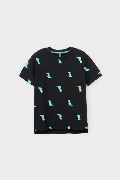 КР 301984/черное дерево,зеленые динозавры фуфайка (футболка) для мал