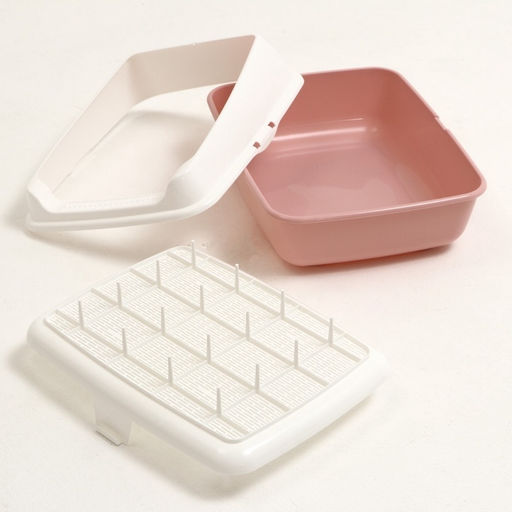 Лоток для кошек совок+ сетка 50.5×39×23 см, розовый