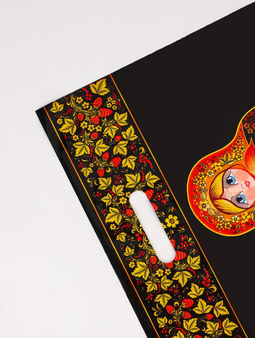 Цена за 50 шт. Пакет «Матрешка», полиэтиленовый с вырубной ручкой, 38×47 см, 60 мкм