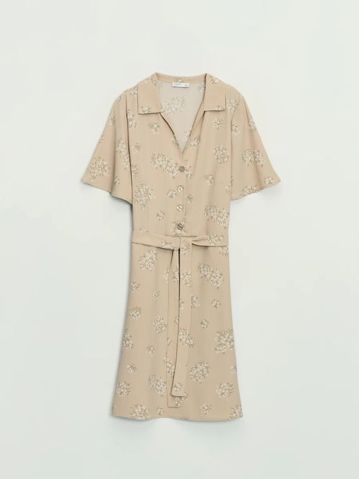 Платье с поясом и цветочным принтом / Zarina  фото 8