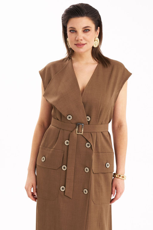 Платье KaVari 1109 коричневый  фото 2