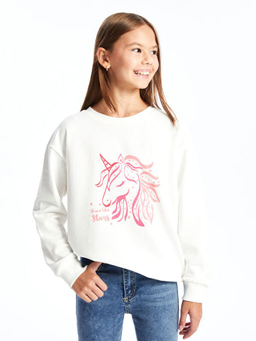 Bisiklet Yaka K?z ?ocuk Sweatshirt - Waikiki фото 5