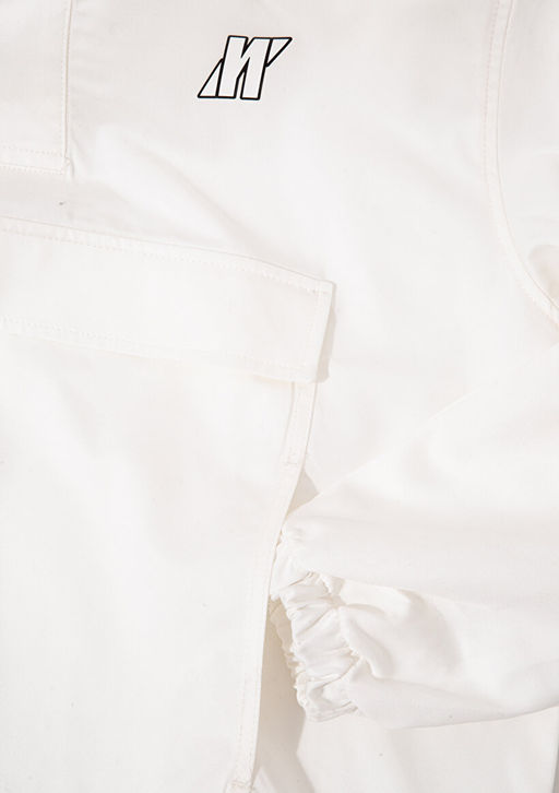 Kapusonlu Beyaz Sweatshirt - Mavi фото 9