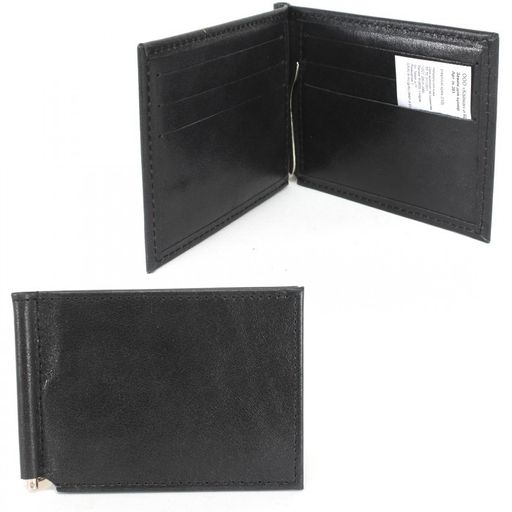 Зажим для купюр Croco-зк-301 (6 карм) натуральная кожа черный крек (210) 231115