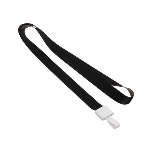 Цена за 100 шт. Лента для бейджа, ширина-15 мм, длина-80 см, с пластиковым держателем, черная