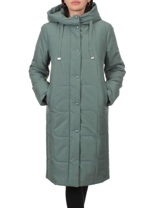 1133 GRAY/GREEN Пальто зимнее облегченное женское (холлофайбер 150 гр.)