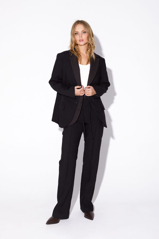 Жакет Pirs 5502 черный + бежевая клетка  фото 4