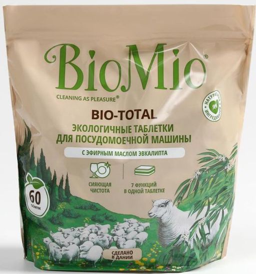BIO-TOTAL Экологичные таблетки для посудомоечной машины с эф.маслом ЭВКАЛИПТА (30 шт) - Biomio фото 7