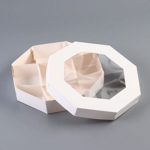 Цена за 5 шт. Менажница белая, с ПВХ окном, 9 ячеек, 25×5 см