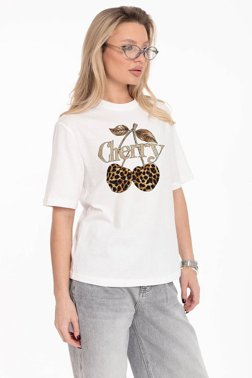 Футболка с принтом М326084Пм Молочный - Елена фото 2