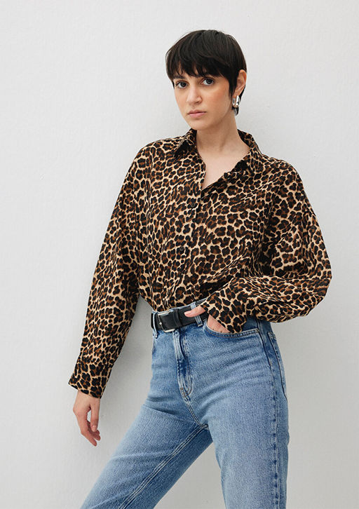 Leopar Bask?l? Gomlek