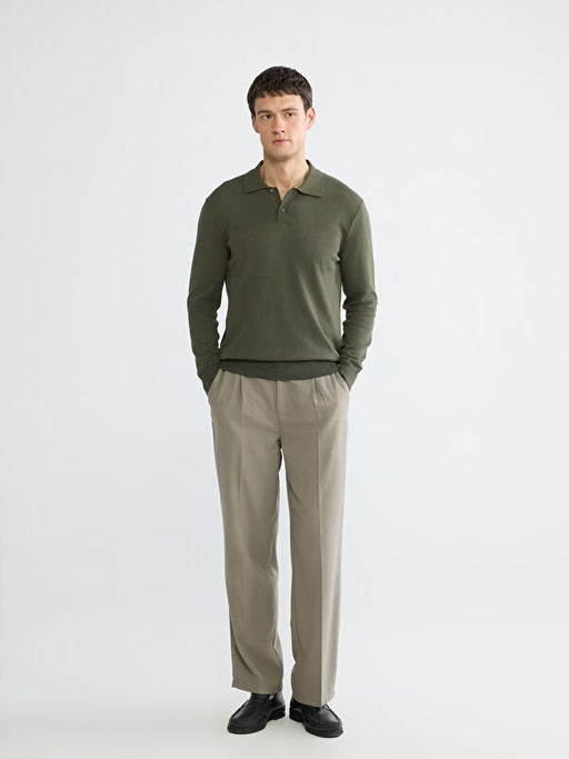 Polo Yaka Triko Erkek Kazak