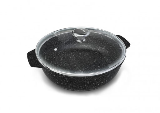 Жаровня 2,5л со стекл.крышкой "Каменная" Черный Гранит арт.186525, НЕВА